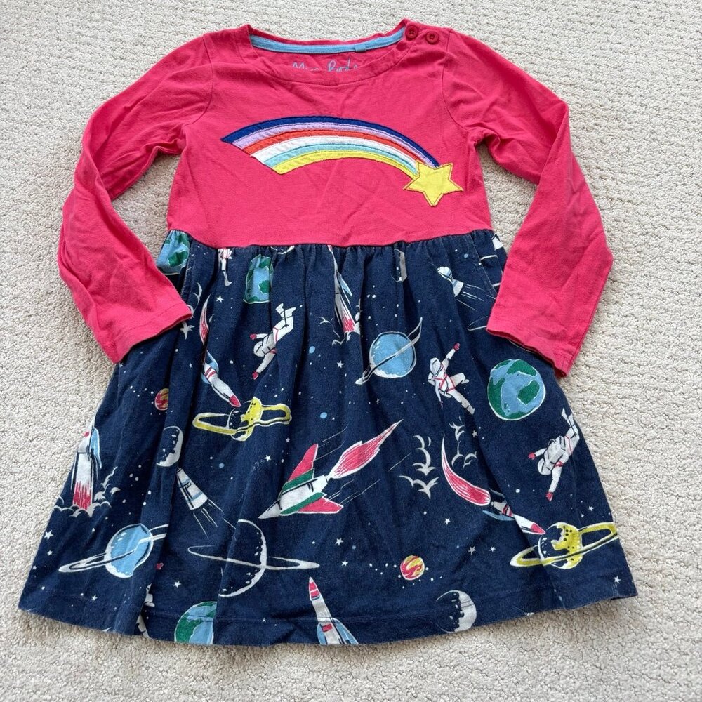 Mini Boden outer space shooting star jersey dress